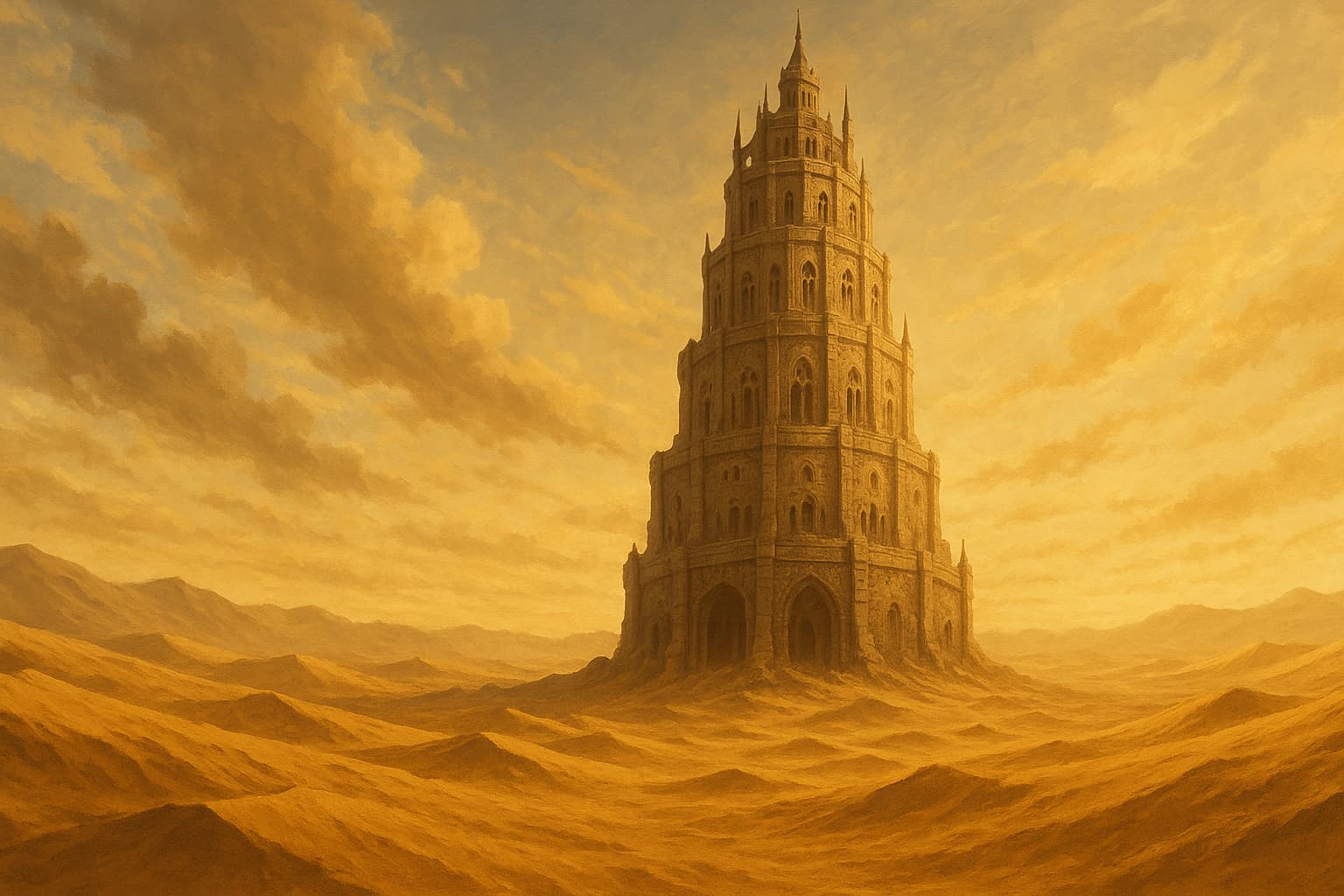 リゼロ6章の舞台プレアデス監視塔のイメージ画像。ユリウスの記憶を奪ったロイとの激戦が行われる。