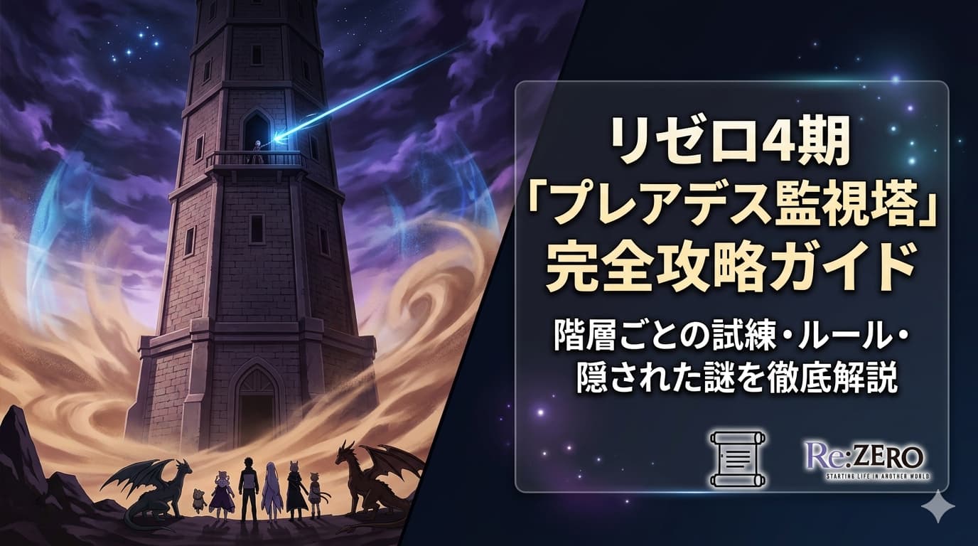【リゼロ4期】プレアデス監視塔の階層・ルール・伏線を完全網羅！地下に眠る「鉄の壁」の正体とは？