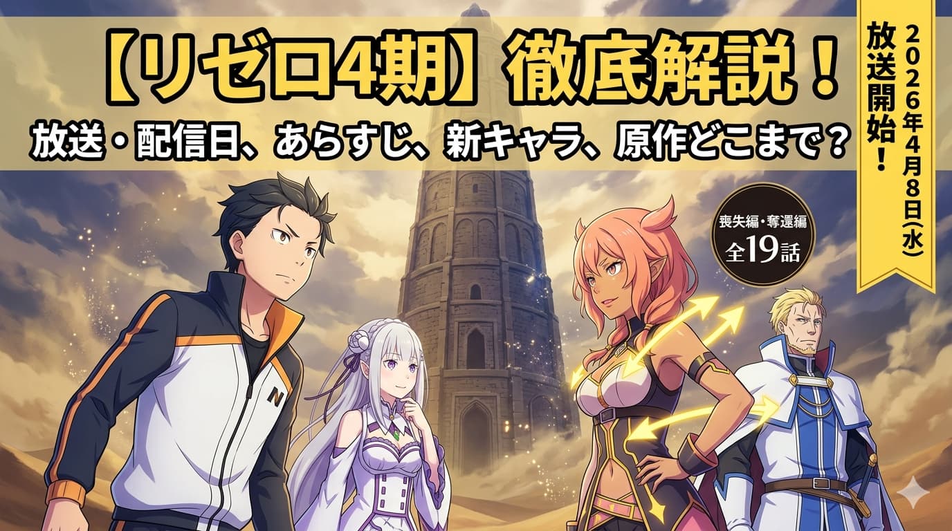 【リゼロ4期】放送・配信日はいつ？あらすじ・新キャラ・原作どこまでか徹底解説！